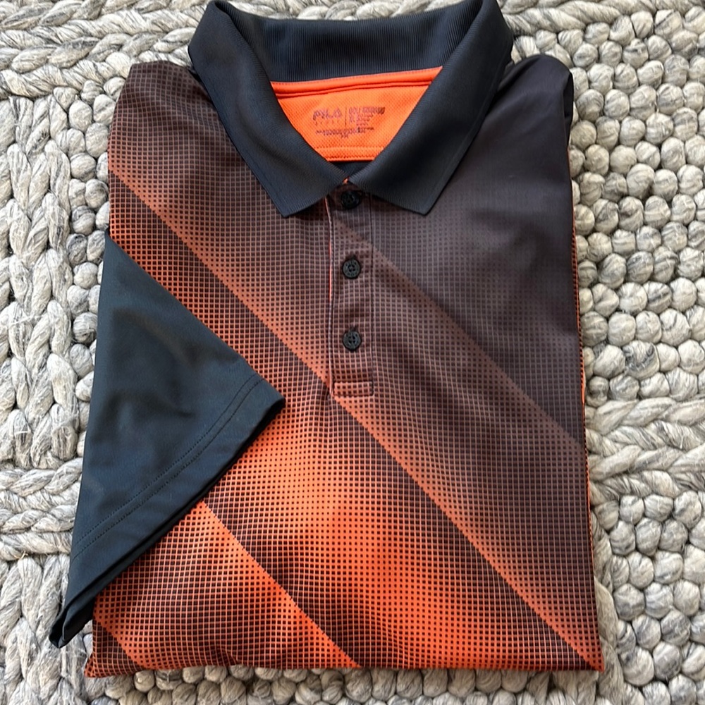 Fila orange/gray performance golf polo